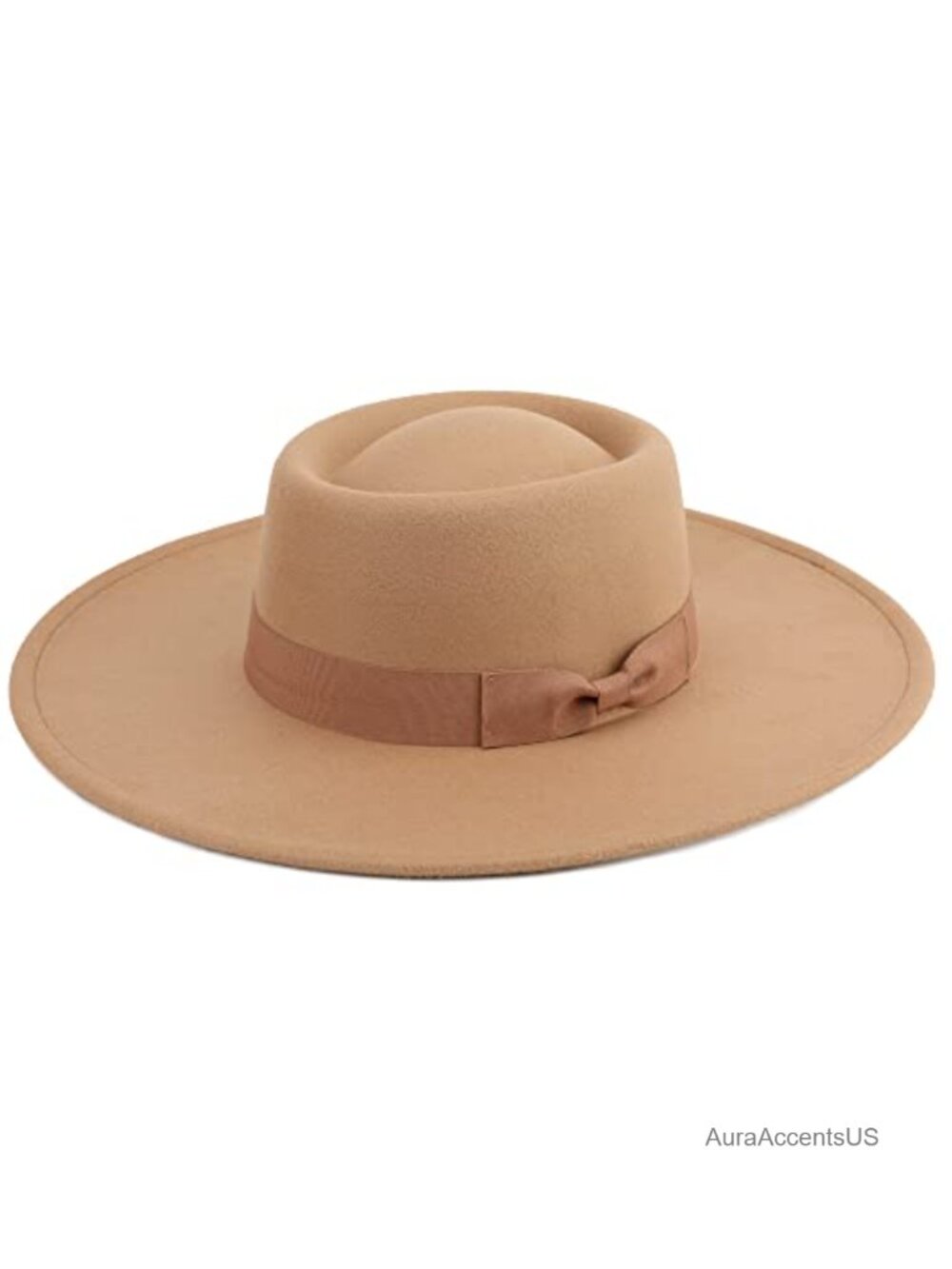Wide Brim Fedora Hat 65% Polyester 35% Wool Adjustable Felt Women's